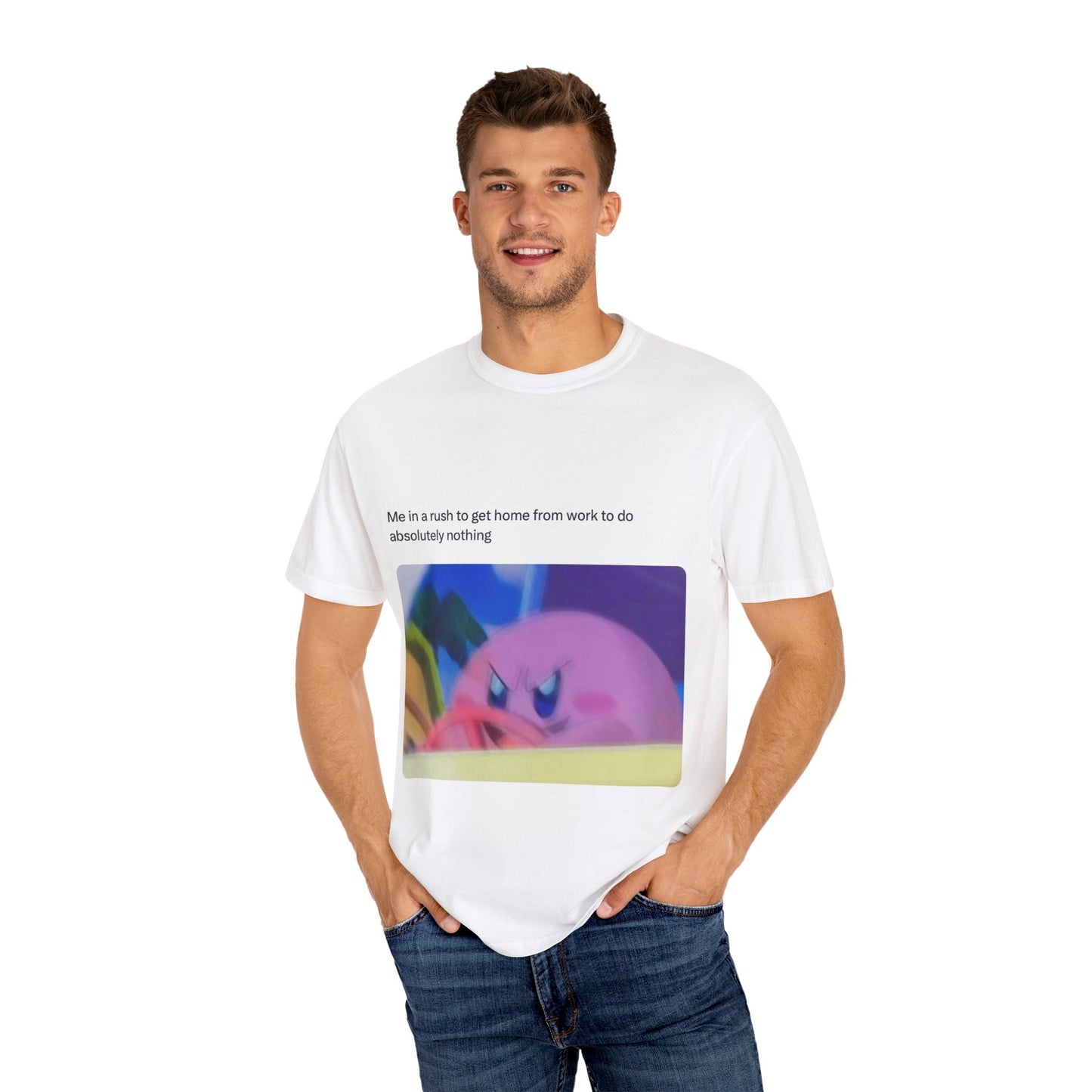 Funny Unisex Garment-Dyed T-Shirt - "Me in a Rush to Get Home"